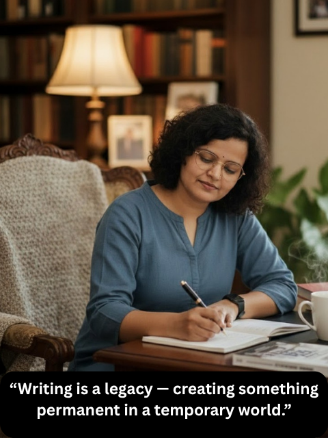 “writing is a legacy — creating something permanent in a temporary world.”